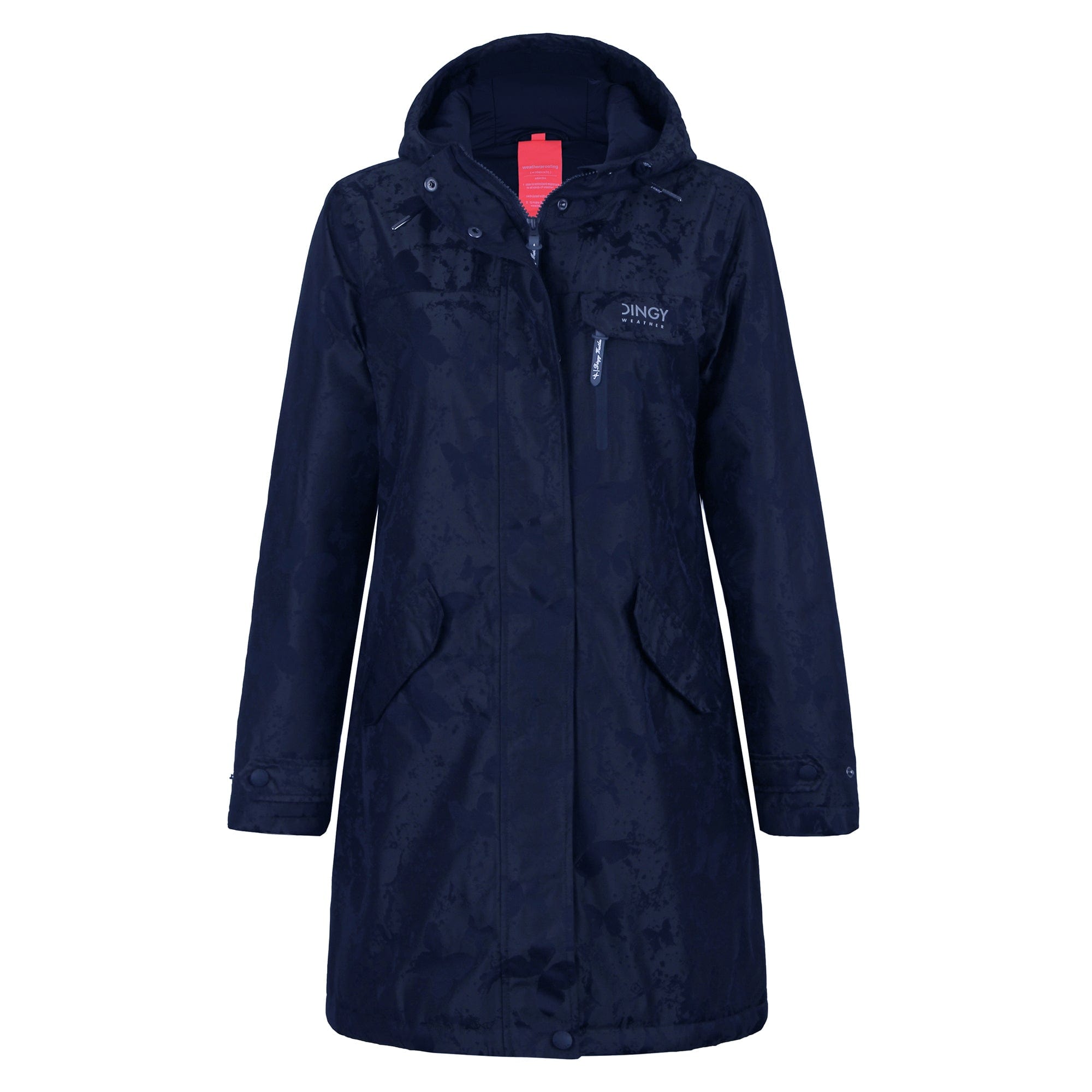 Schmetterling-Militär-Jacquard Marine / S LäSsiger Damen-Wintermantel JESSICA-S