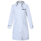 White / XS Damen Wasserdichter Langer Regenmantel BELLE-1