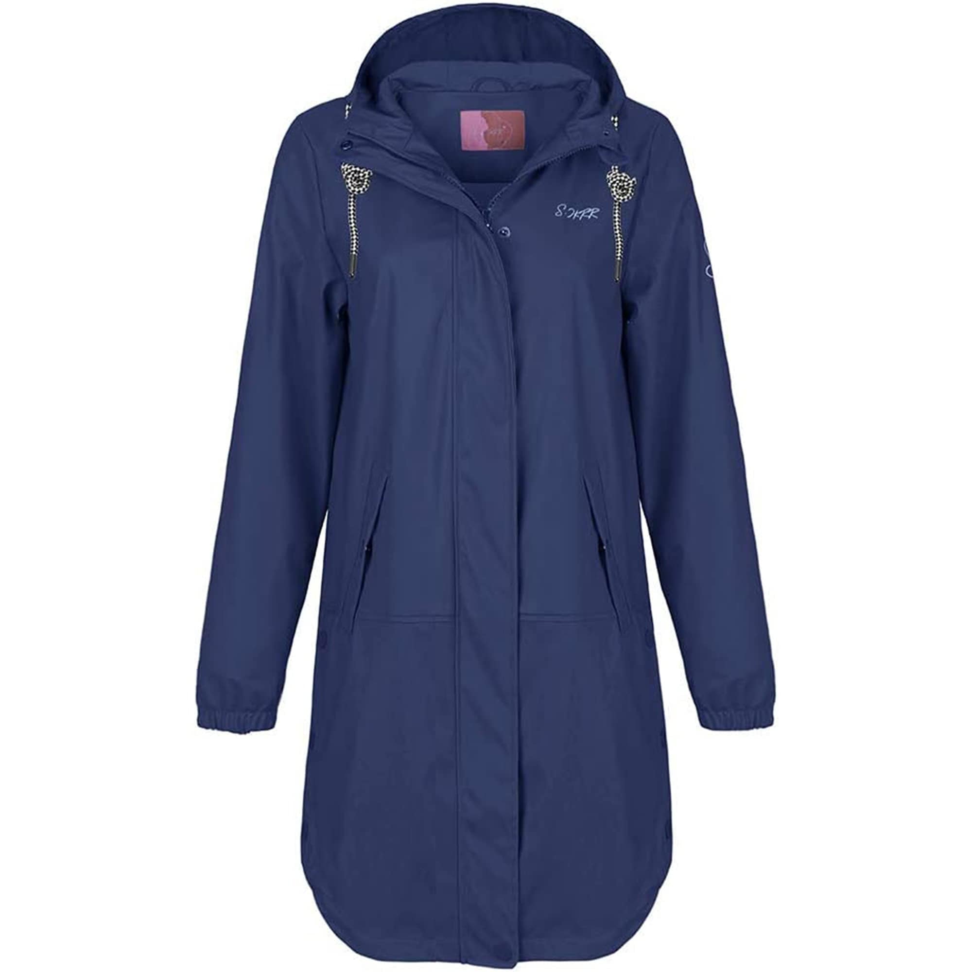 Blue / S Damen Freizeit PU Regenmantel IK01